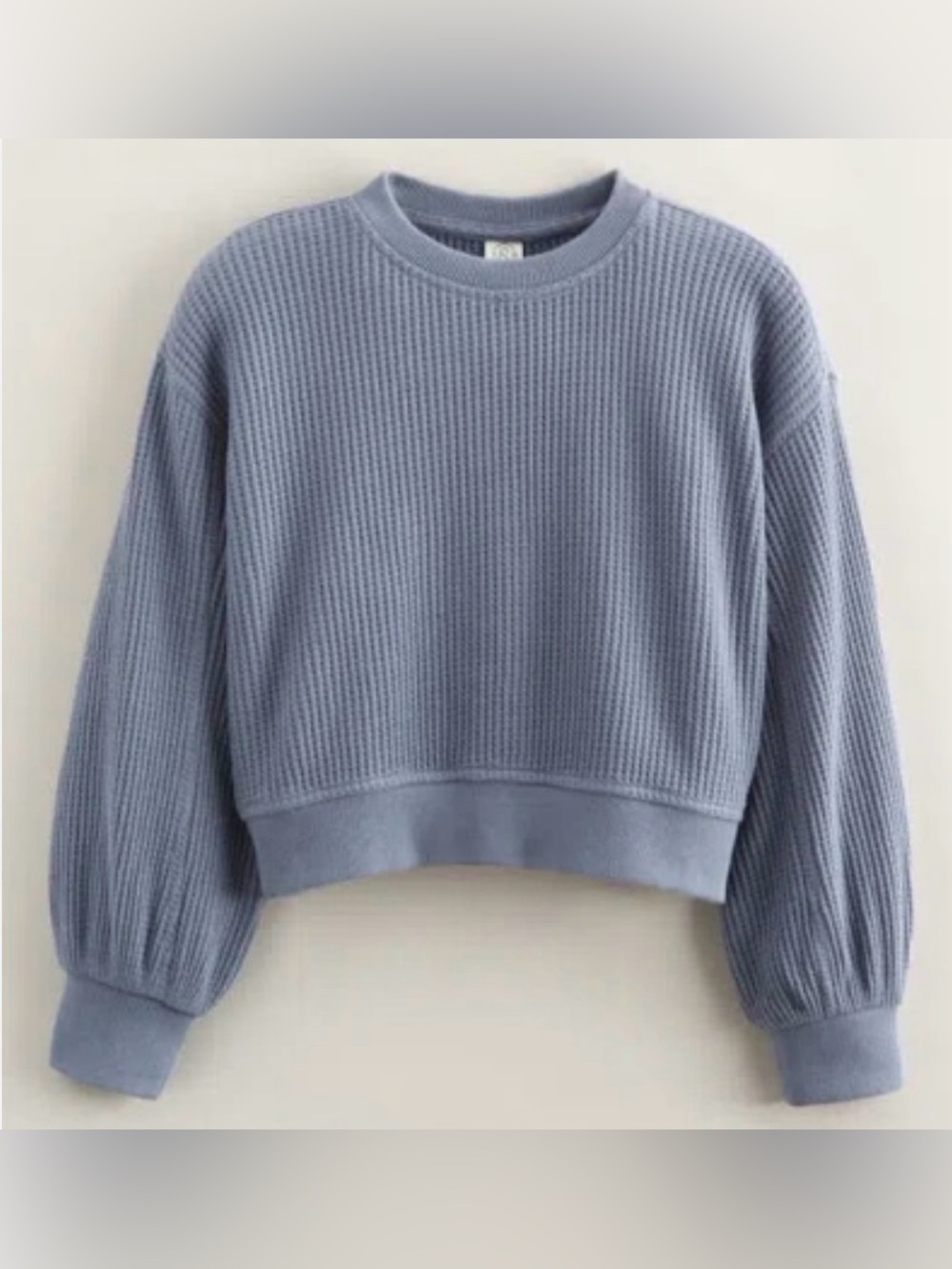 NWT. Treasure & Bond. Cozy Waffle Sweater. Blue Chip. Size Medium.